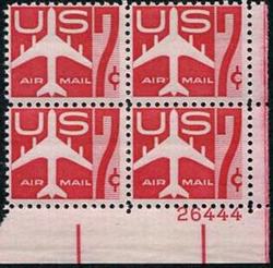 U.S. #C60 7c Silhouette of Jet PNB of 4