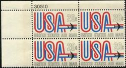 U.S. #C75 20c USA and Jet PNB of 4