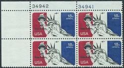U.S. #C87 18c Statue of Liberty PNB of 4