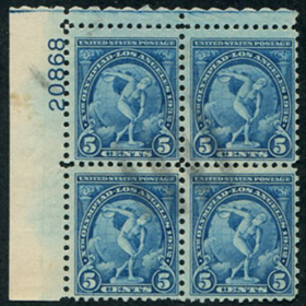 U.S. #719 Los Angeles Olympic Games 5c PNB - Used