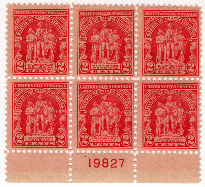 U.S. #680 Gen. Wayne Memorial PNB of 6 #19827
