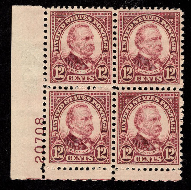 U.S. #693 12c Grover Cleveland MNH PNB of 4