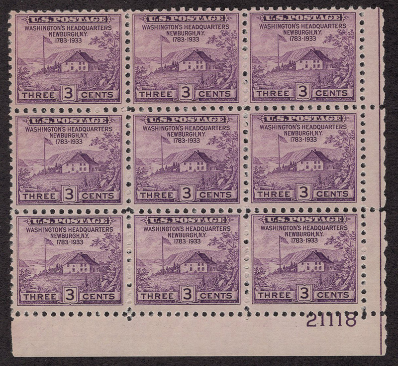 U.S. #752 'Farley' Peace Issue MNH PNB of 9