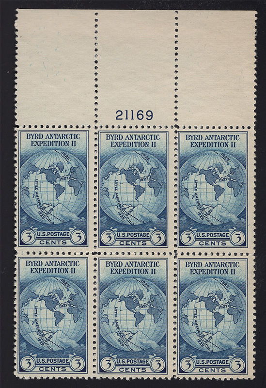 U.S. #753 'Farley' Byrd Issue MNH PNB of 6 - 21169