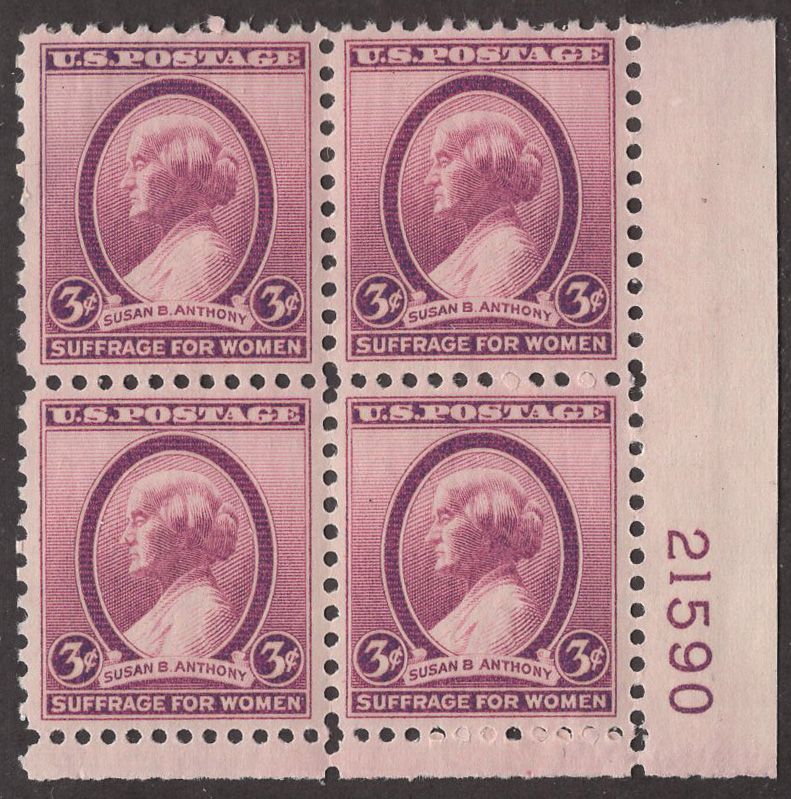U.S. #784 Susan B. Anthony Issue PNB of 4