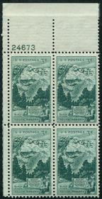 U.S. #1011 Mt. Rushmore Memorial PNB of 4