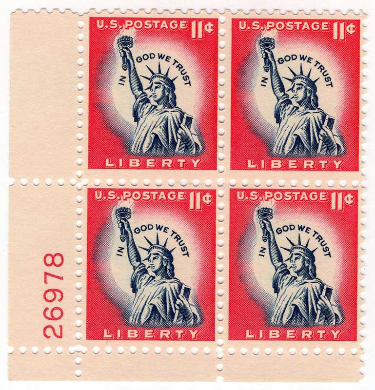 U.S. #1044Ac 11c Statue of Liberty PNB of 4 (Tagged)