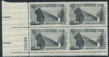 U.S. #1149 World Refugee Year PNB of 4