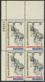 U.S. #1315 Marine Corps Reserve PNB of 4
