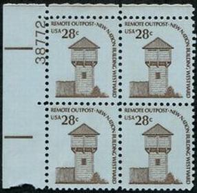 U.S. #1604 28c Fort Nisqually PNB of 4