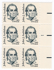 U.S. #1863 22 John Audubon PNB of 6