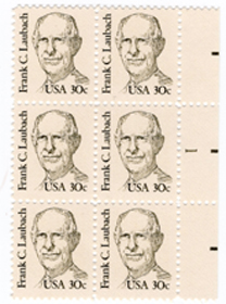 U.S. #1864 30c Frank Laubach PNB of 6