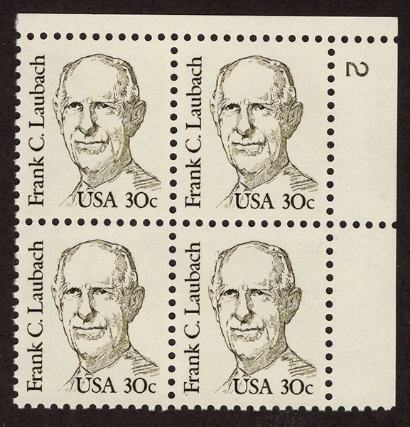 U.S. #1864a 30c Frank Laubach PNB of 4