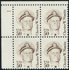 U.S. #1869 50c Admiral Chester Nimitz PNB of 4