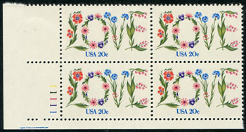 U.S. #1951 Love Issue PNB of 4