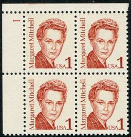 U.S. #2168 1c Margaret Mitchell PNB of 4