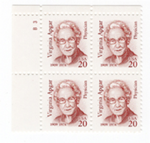 U.S. #2179 20c Dr. Virgina Apgar PNB of 4