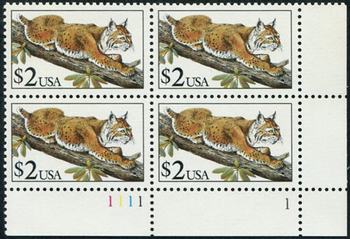 U.S. #2482 $2 Bobcat PNB of 4