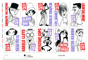 U.S. #2828a Silent Film PNB of 10