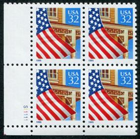 U.S. #2897 Flag Over Porch PNB of 4