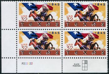 U.S. #2968 Texas Statehood PNB of 4