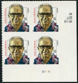 U.S. #3427A 59c James Michener PNB of 4