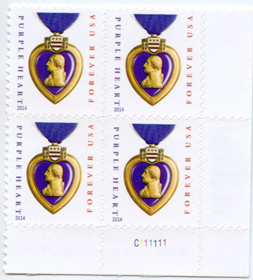 U.S. #5035 Purple Heart USPS Microprint PNB of 4