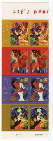 U.S. #3942a Latin Dance PNB of 8