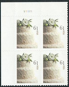 U.S. #4398 Wedding Cake PNB of 4