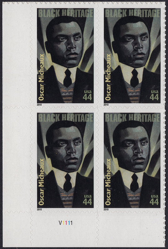 U.S. #4464 Oscar Micheaux PNB of 4