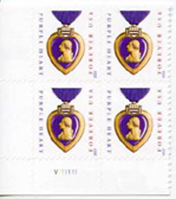U.S. #4390 Purple Heart 2009 PNB of 4