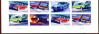 U.S. #4747a Muscle Cars PNB of 8 Horiz