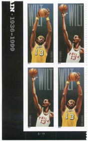 U.S. #4951a Wilt Chamberlain PNB of 4