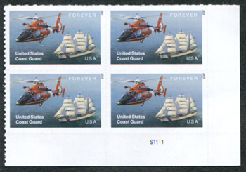 U.S. #5008 U.S. Coast Guard, PNB of 4
