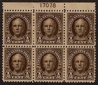U.S. #551 PNB6 MNH