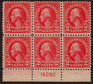 U.S. #554 PNB6 MNH