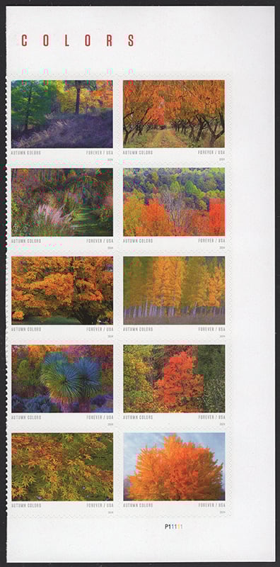 U.S. #5938a Autumn Colors PNB 10