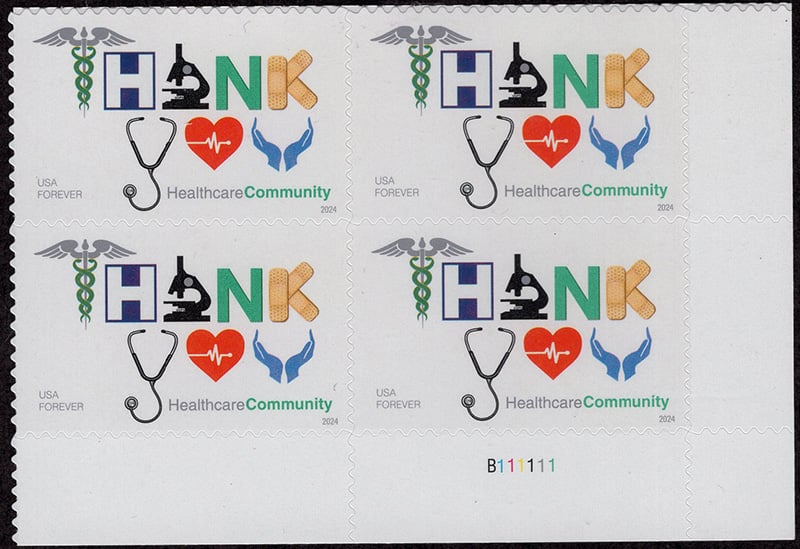 U.S. #5947 Healthcare Community, PNB of 4