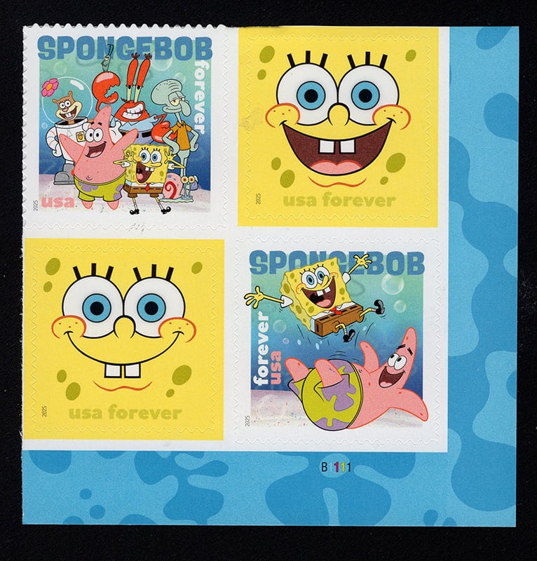 U.S. #6028a SpongeBob SquarePants, PNB of 4