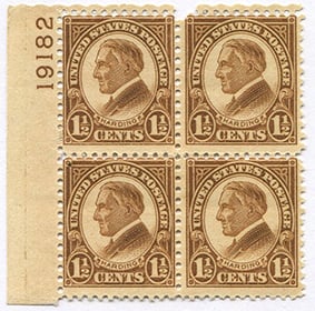 U.S. #633 MNH, Plate #19182 Blk 4
