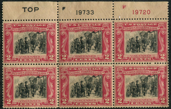 U.S. #651 Ft Sackville MNH PNB of 6