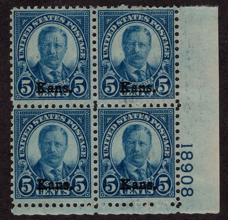 U.S. #663 Mint, Plate #18908 Blk 4
