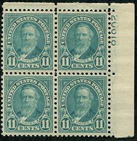 U.S. #692 Mint, Plate # Blk 4