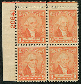 U.S. #714 Mint, Plate # Blk 4