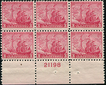 U.S. #736 Mint, Plate # Blk 6