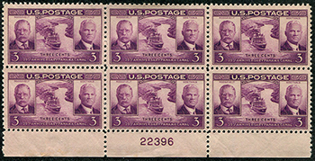 U.S. #856, Plate # Block of 6 - Mint