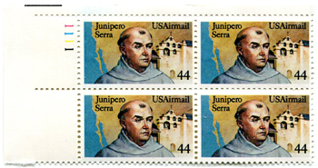 U.S. #C116 Father Junipero Serra PNB of 4