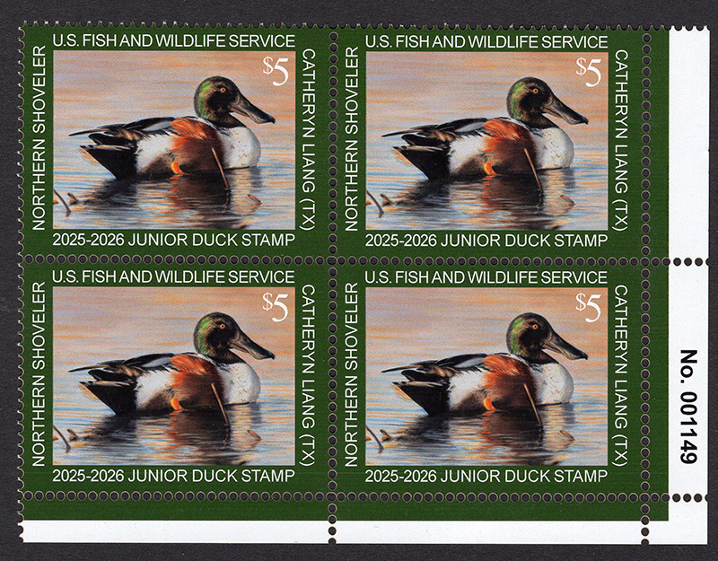 U.S. #JDS33 Junior Duck Stamp 2025 PNB of 4
