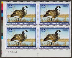 U.S. #RW64 Wood Duck and Decoy PNB of 4