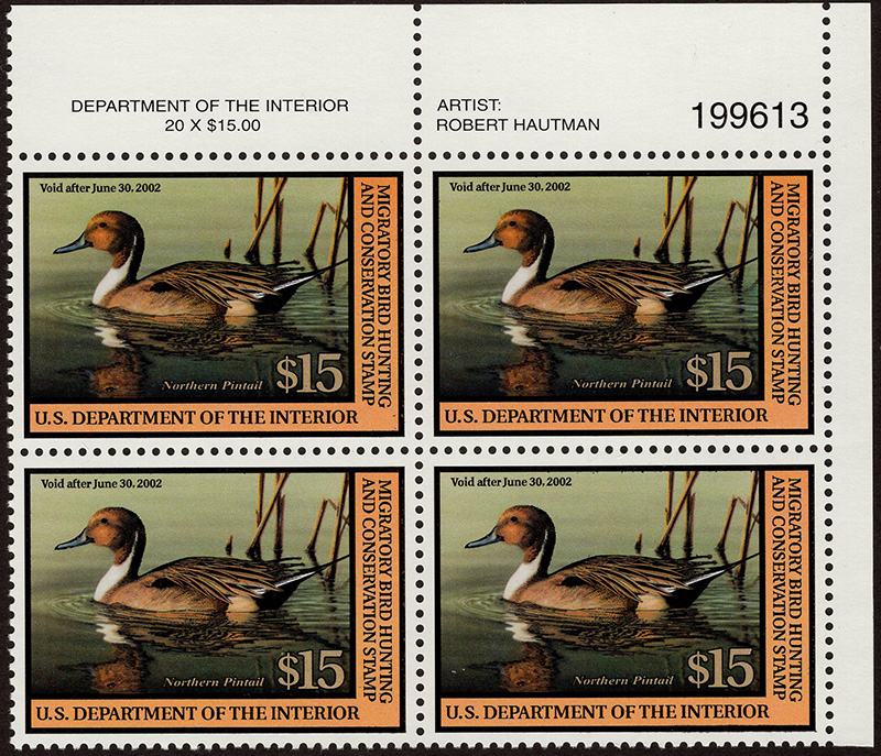 U.S. #RW68 Northern Pintail PNB4